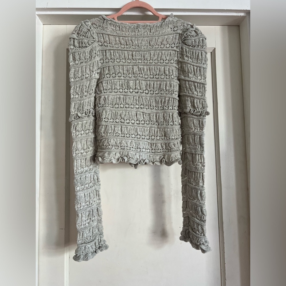 Free People Wild Roses Cardi in Grey Size XS NWT - Picture 4 of 9